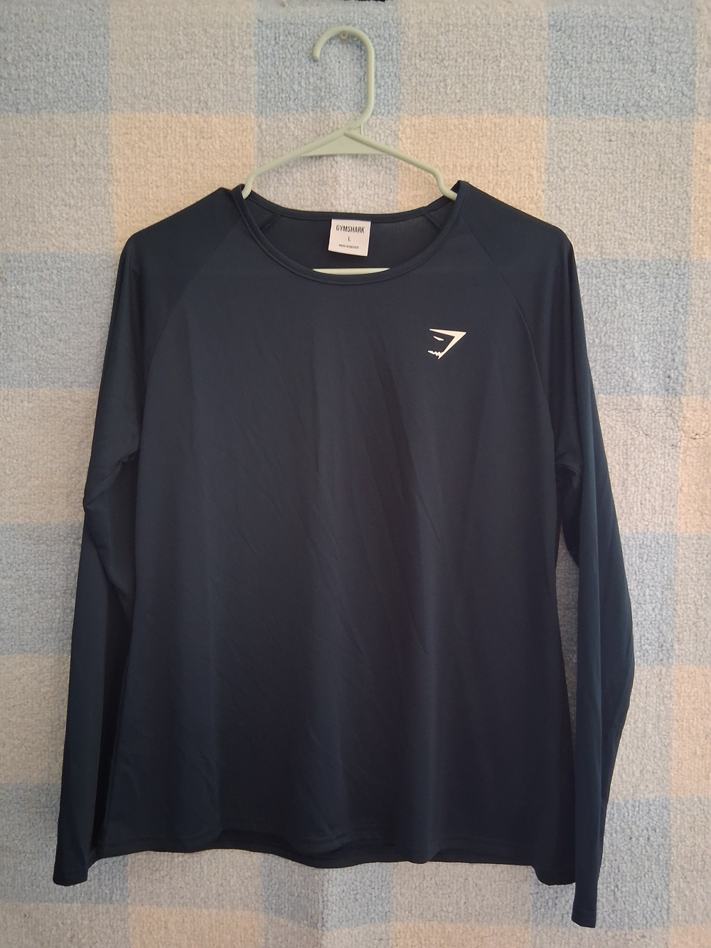 Gymshark Navy Long Sleeve Performance Top Sz Large Pre Loved